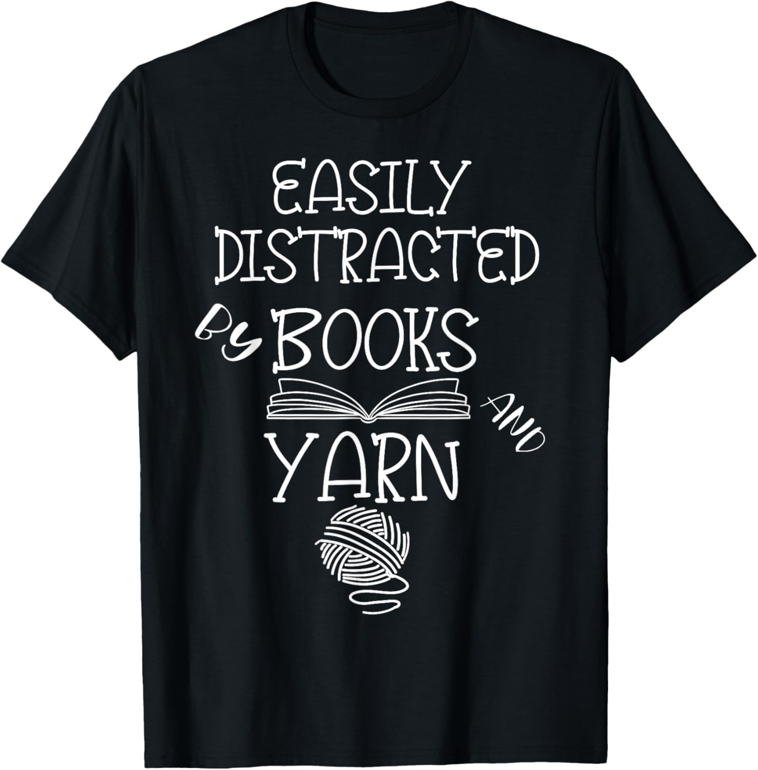 Easily Distracted by Knitting Books And Yarn Quote Reader