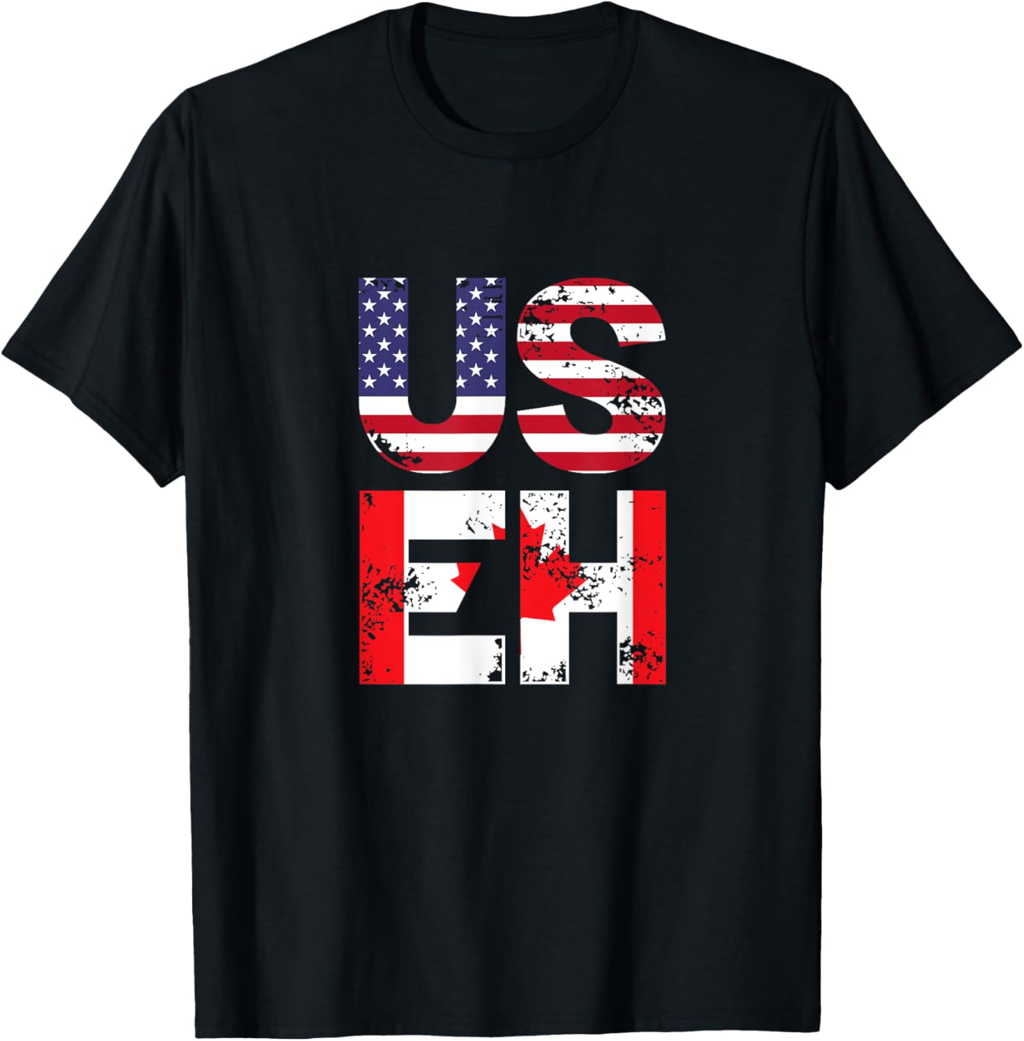 Us Eh Funny Canada American Flag