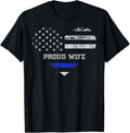 Blue Line Heart Design Wife Of Police Proud Usa