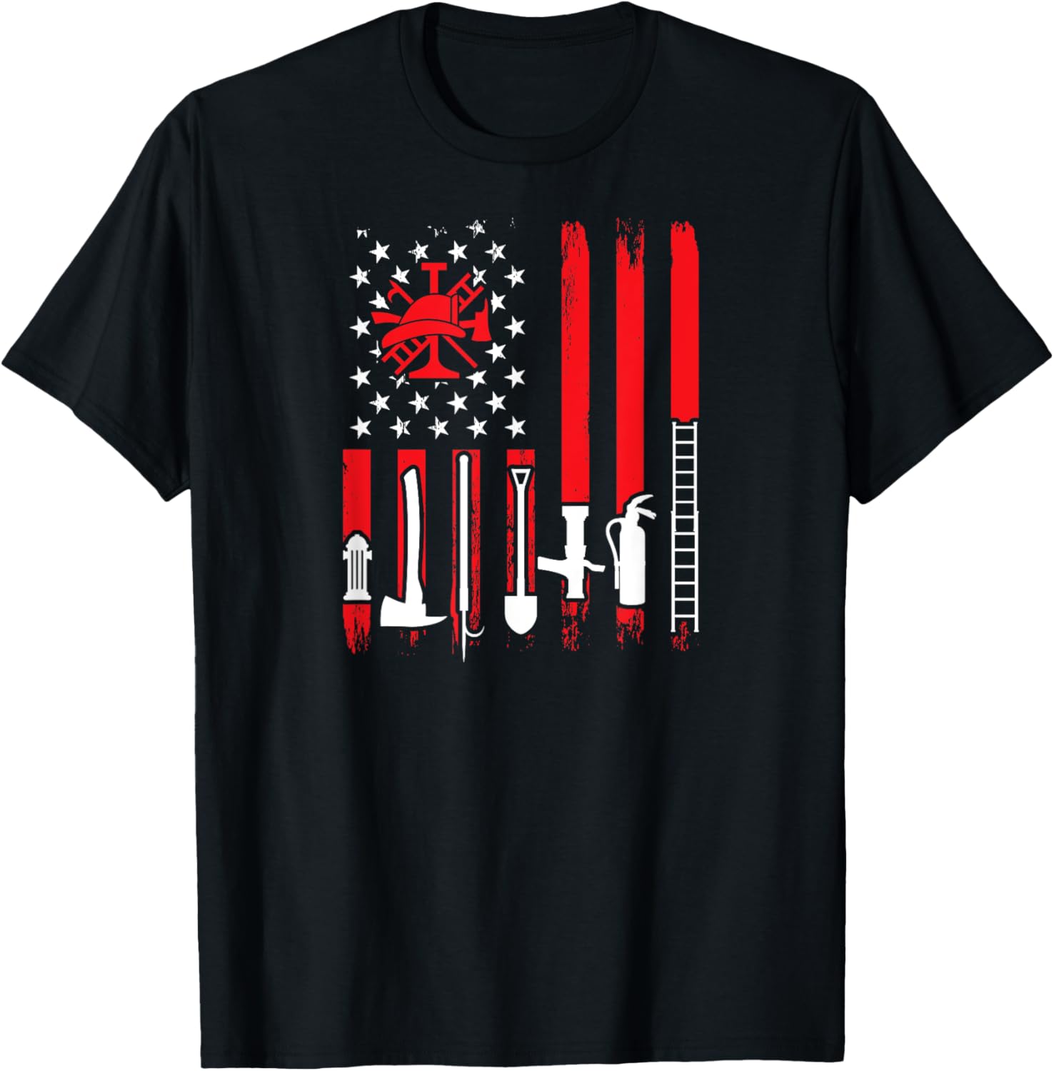 Patriotic Fireman American Flag Firefighter