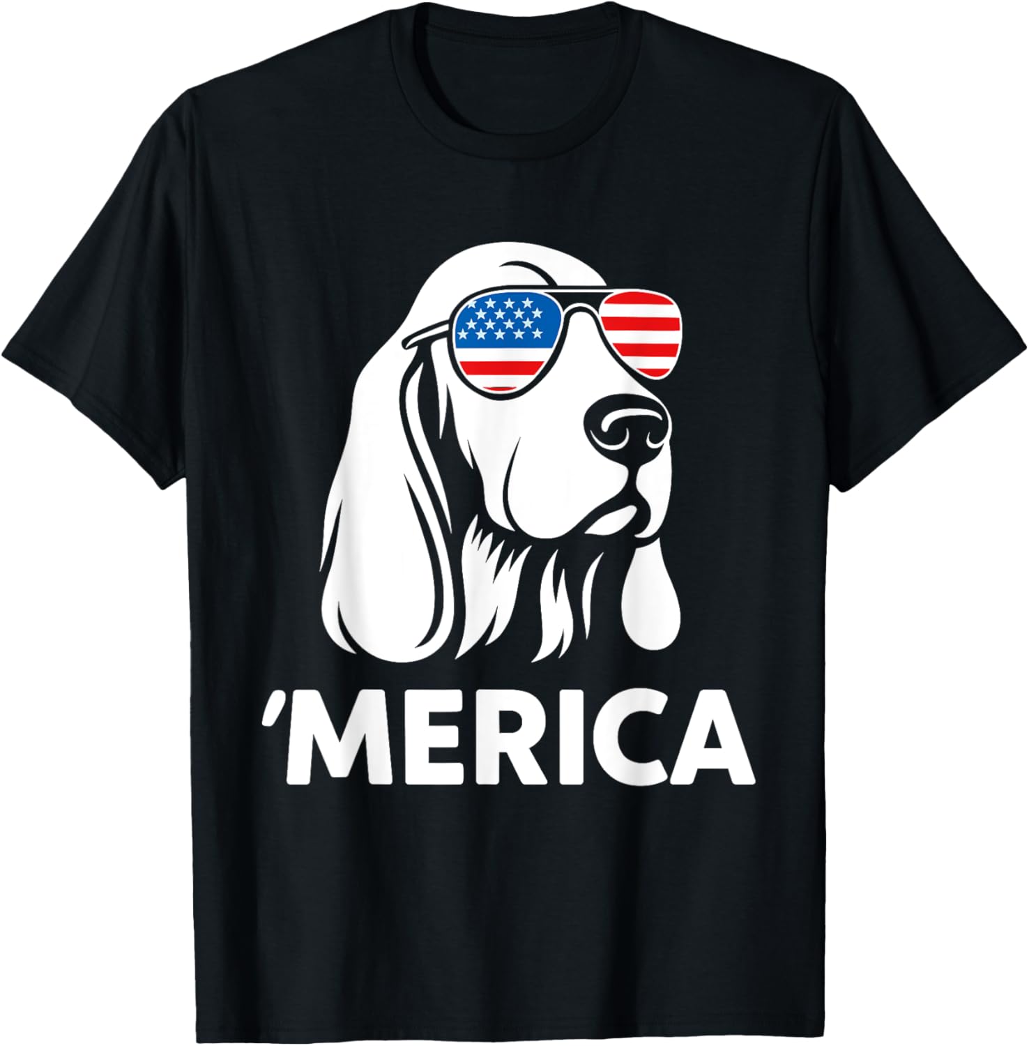 Cool Patriotic Dog With Flag Glasses Funny Usa Basset Hound