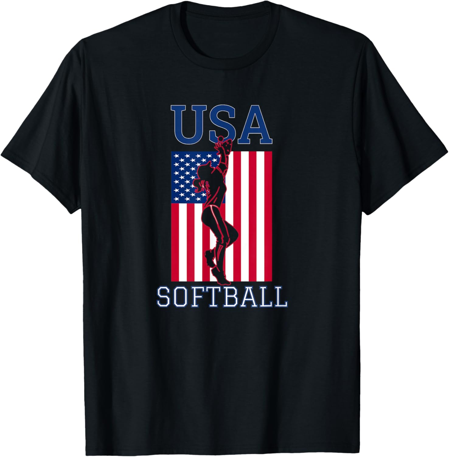 Usa Team Women Sports Patriotic American Flag Girls Softball