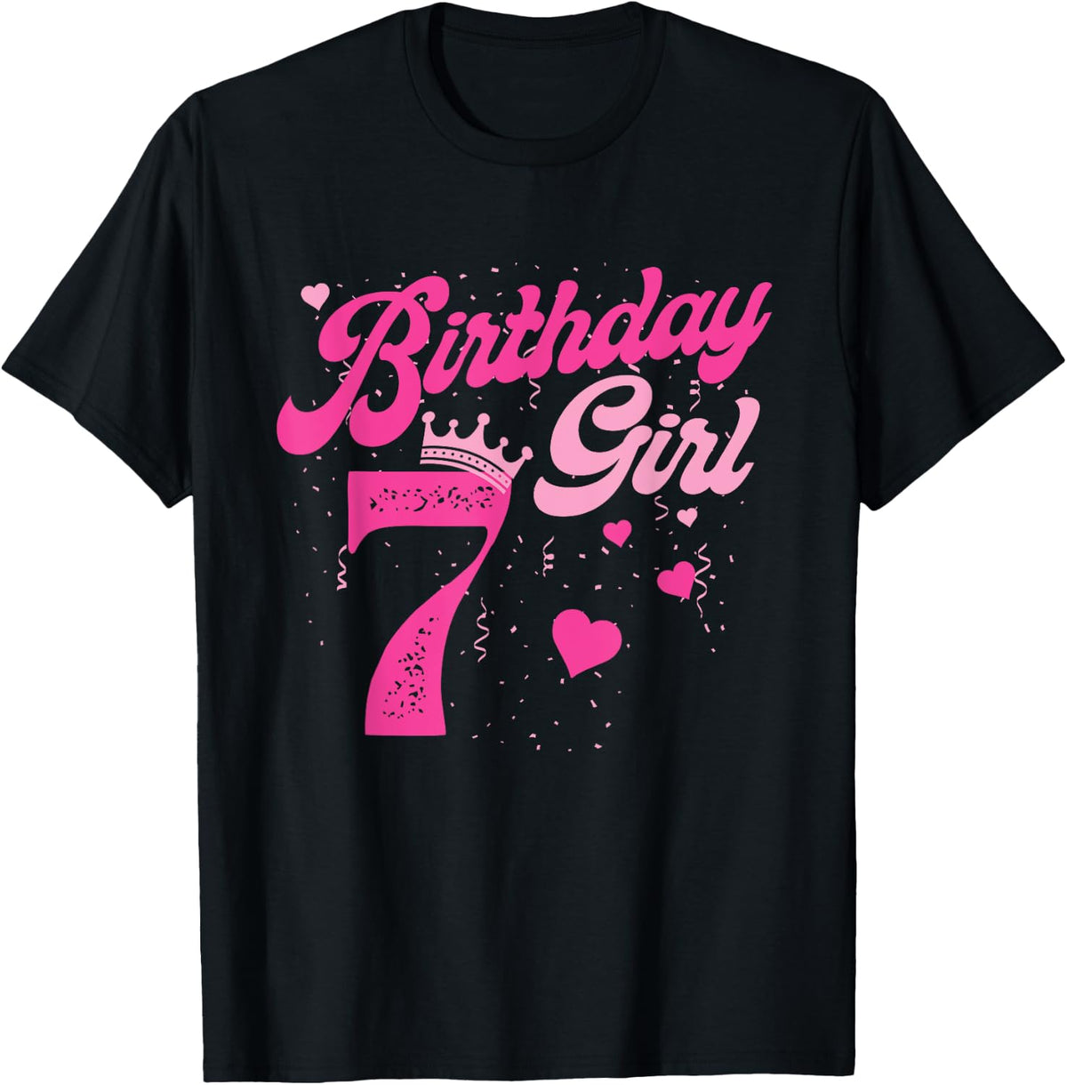 7th Birthday Girl Crown 7 Years Old Birthday Design 366