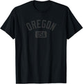 Oregon Usa Arched Text Distressed Black Print