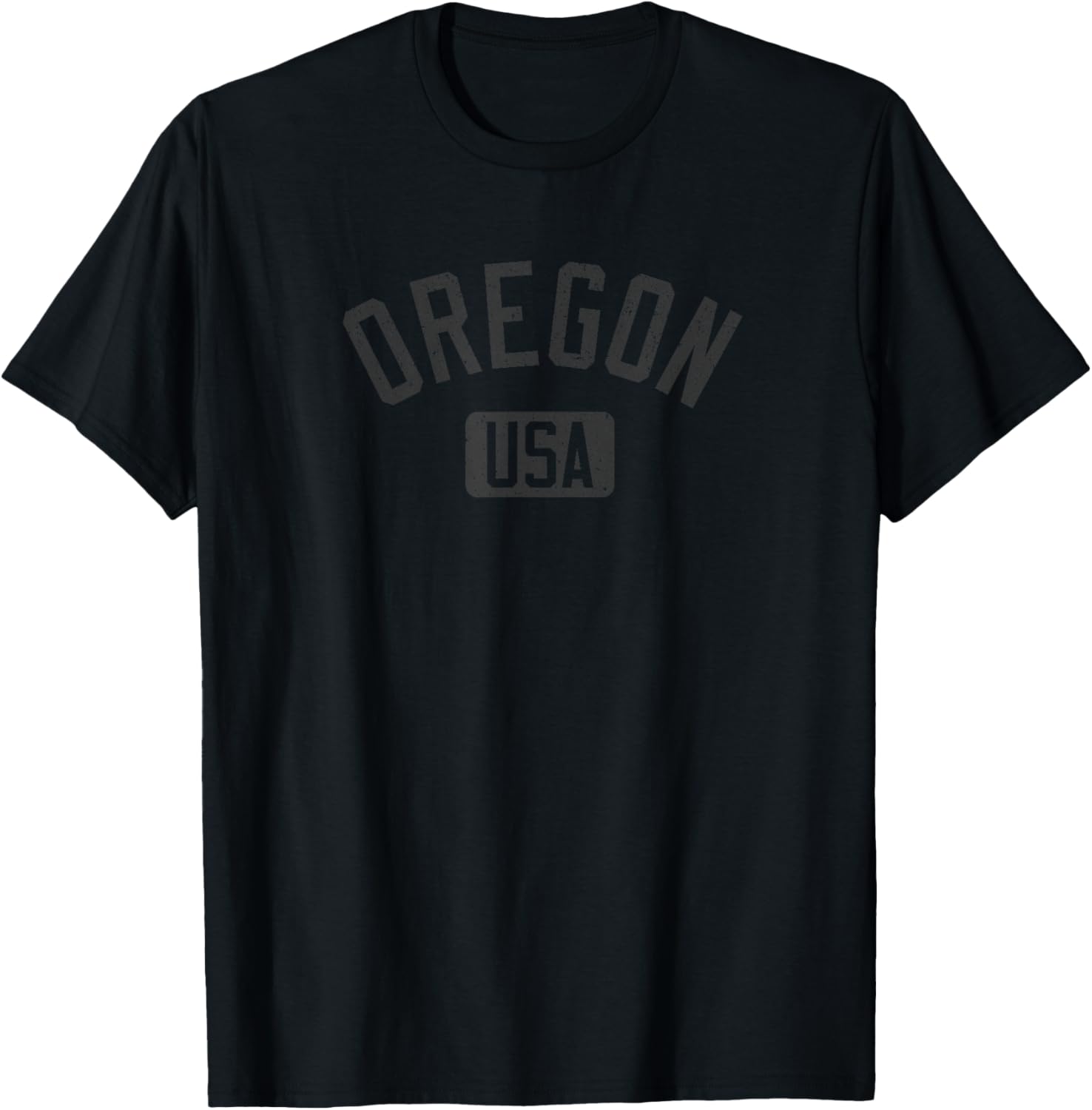 Oregon Usa Arched Text Distressed Black Print