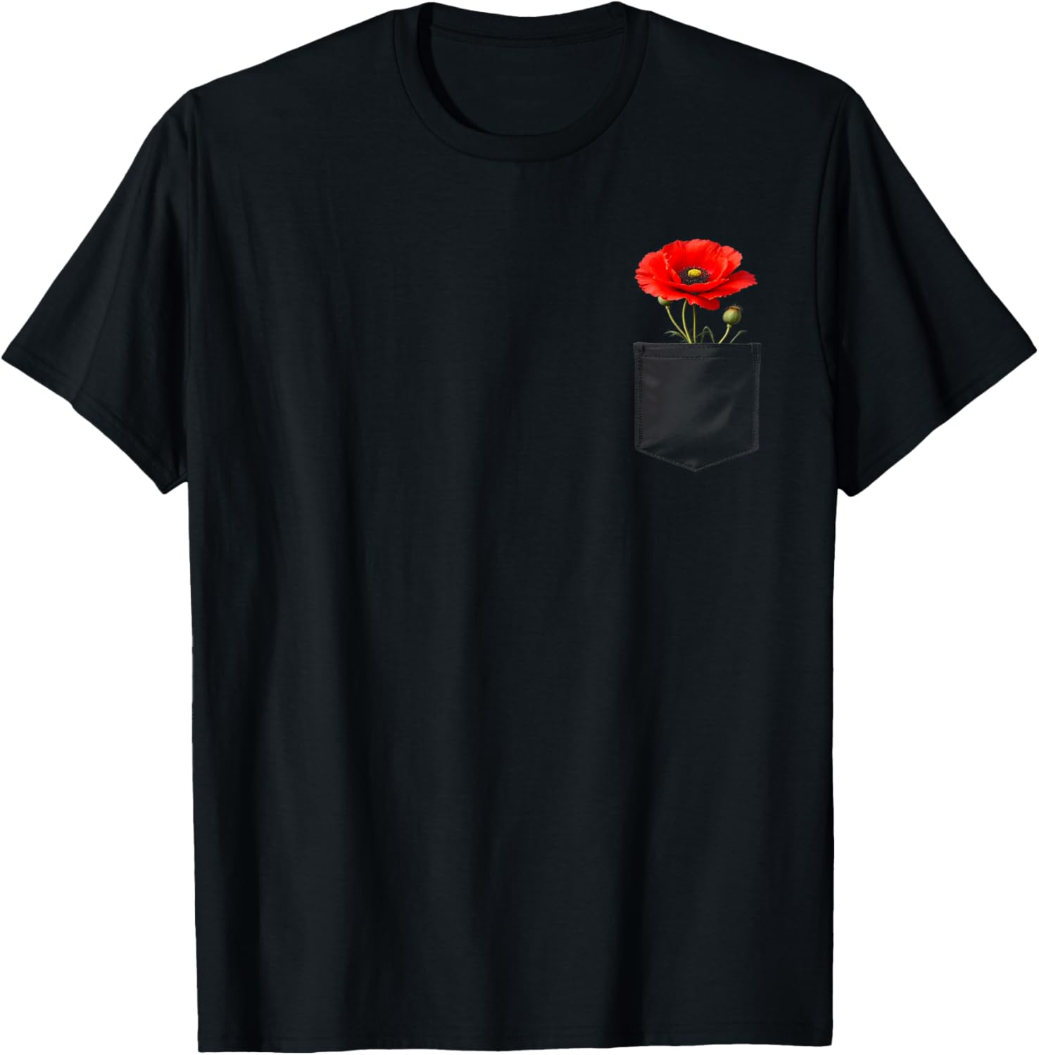 Cute Red Poppy Flower In Pocket Memorial Day Usa Memorial
