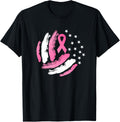 Volleyball Pink Ribbon Breast Cancer Awareness Gift Usa Flag