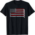 Hockey Stick Usa Flag Faded Hockey Player