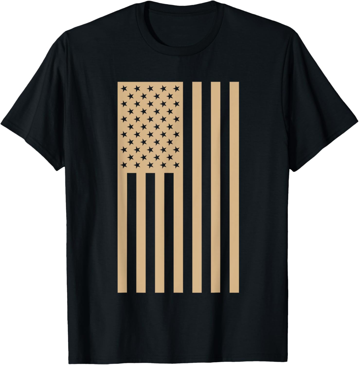 Tan American Flag T Shirt