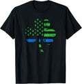 Shamrock Usa Flag Thin Blue Line Police St Patricks Day