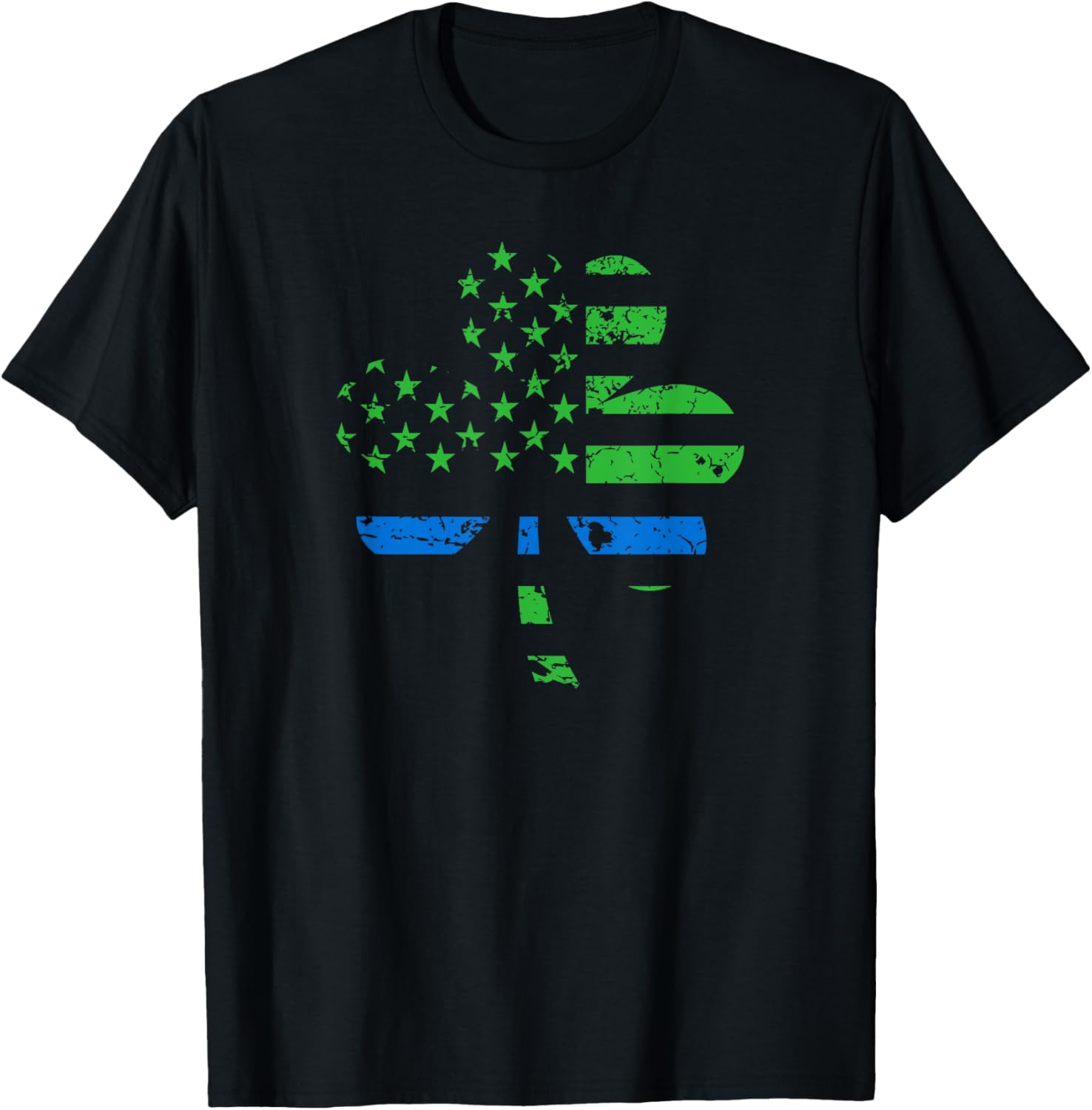 Shamrock Usa Flag Thin Blue Line Police St Patricks Day