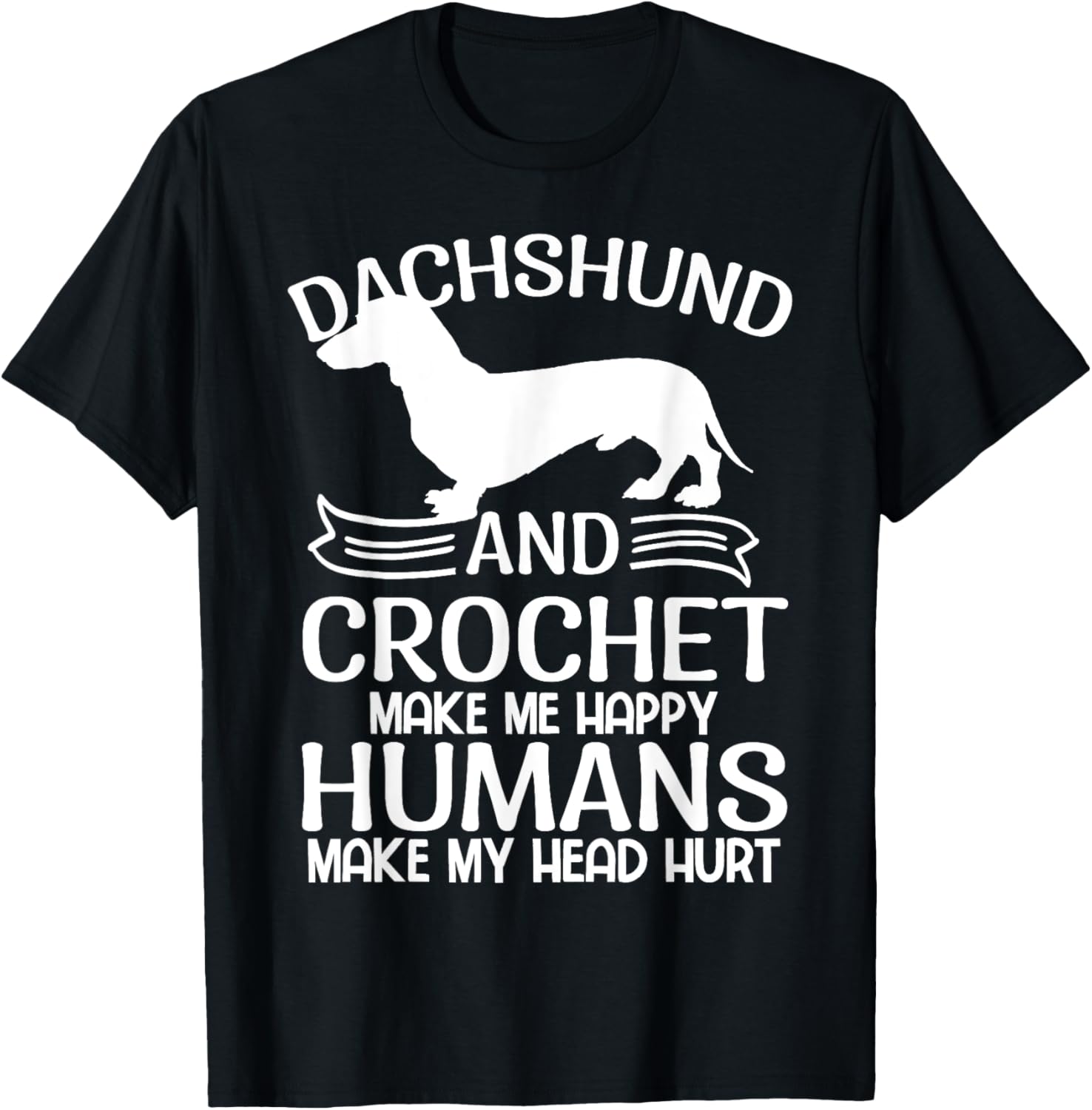 Dachshund-dog and crochet funny crocheting yarn-grandma