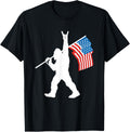 Funny Sasquatch Rock And Roll Usa Flag For Bigfoot Believers