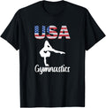 Usa American Flag Gymnastics Tee Gymnast 4Th Of July