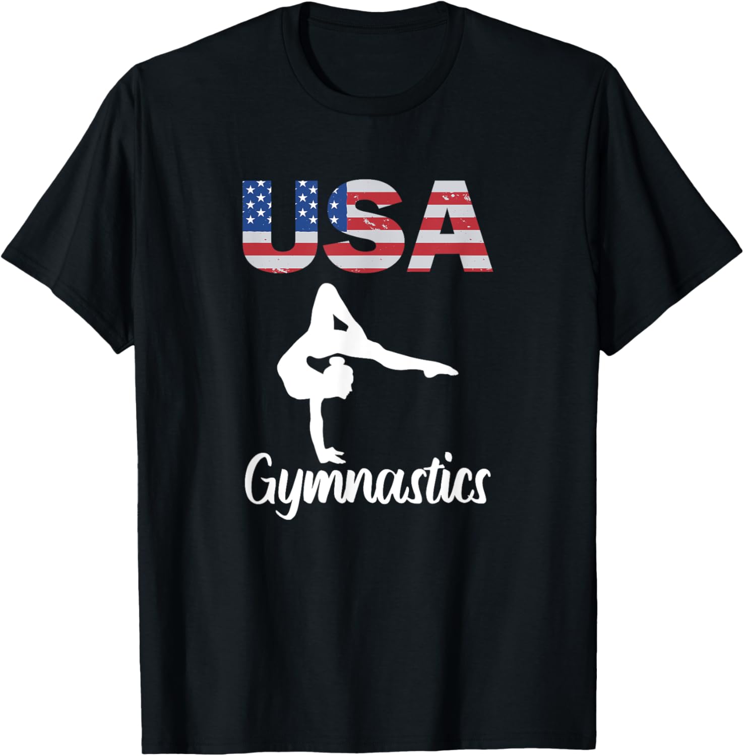 Usa American Flag Gymnastics Tee Gymnast 4Th Of July