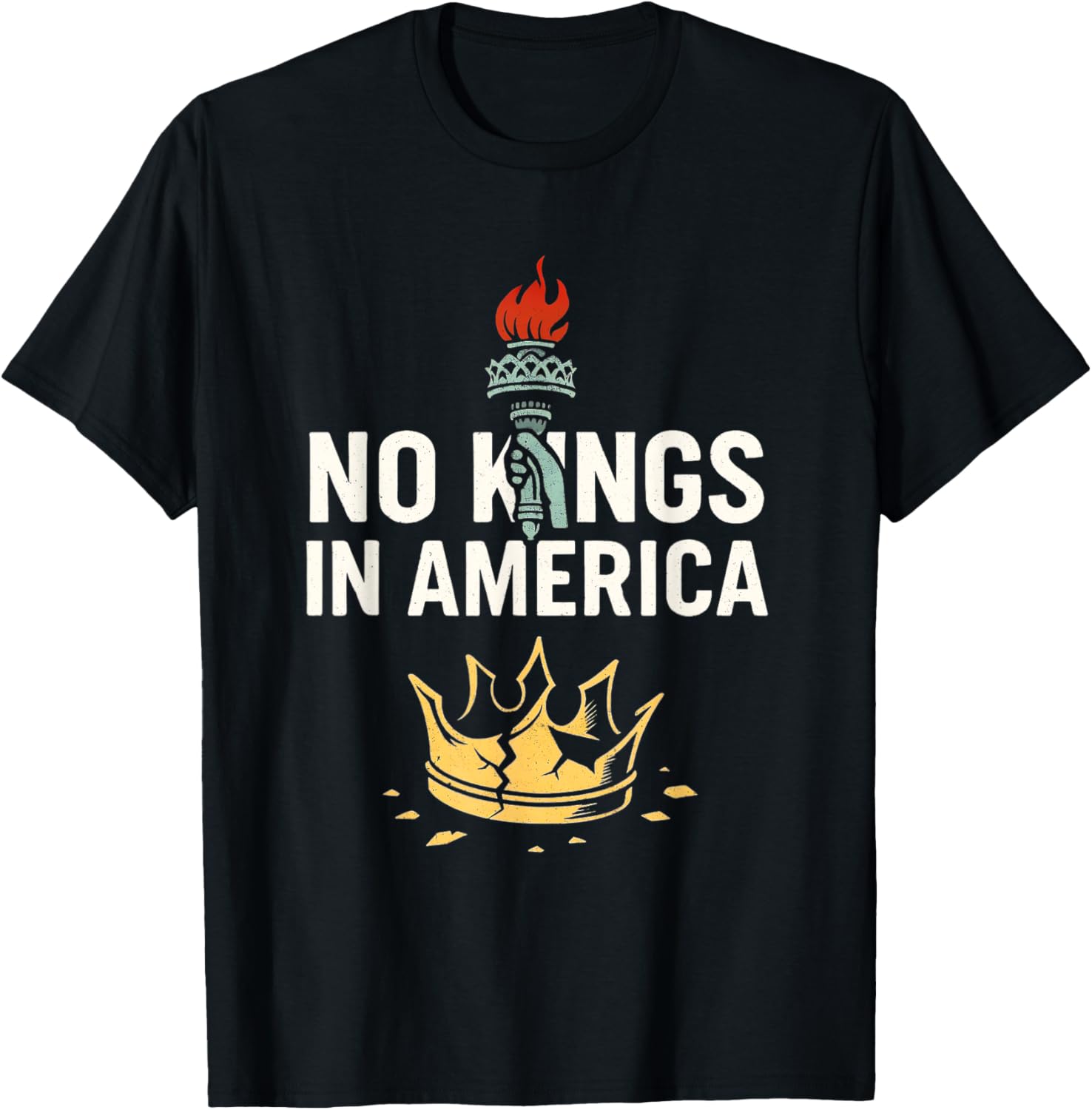 No King In America Usa Flag Vintage Protest Democracy Retro