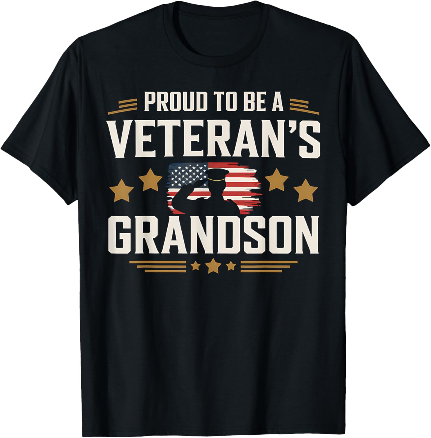 Veterans Grandson Proud Military Family Usa Flag Gift