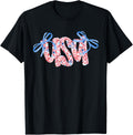 Floral Usa Coquette Bow 4Th Of July America