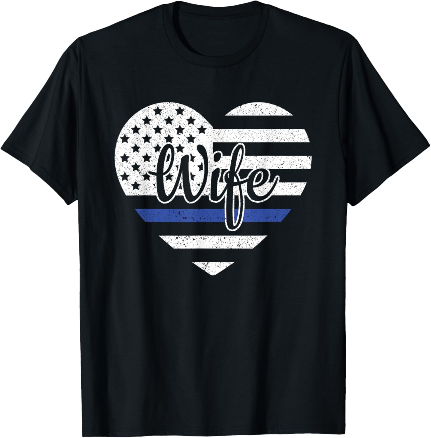 Usa Heart Police Officer Wife Blue Line Police Wife Support