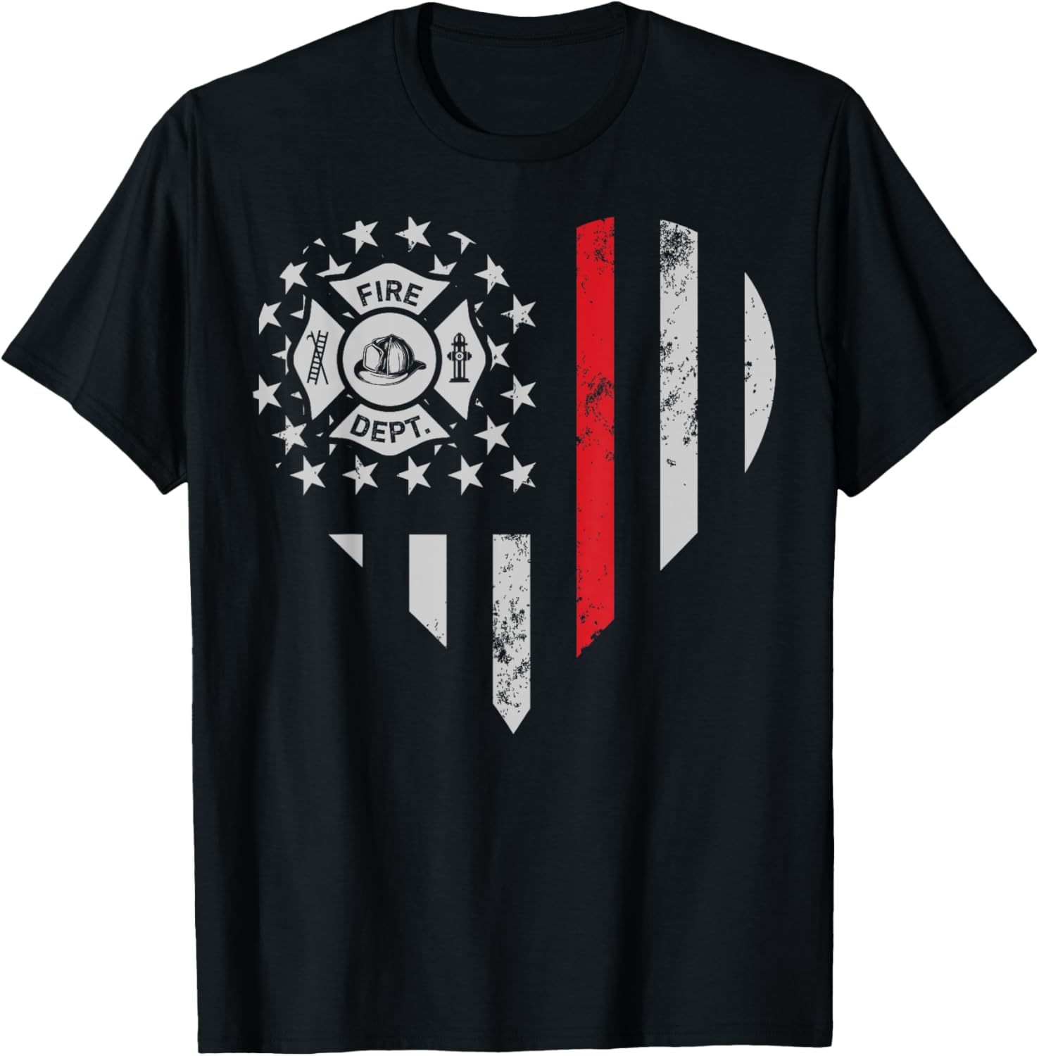 Firefighter Love Thin Red Line Heart 4Th Of July Usa Flag