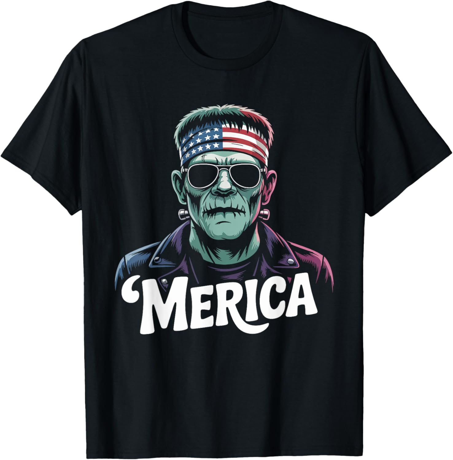 Frankenstein Monster Lover Sunglasses Usa Flag 4Th Of July