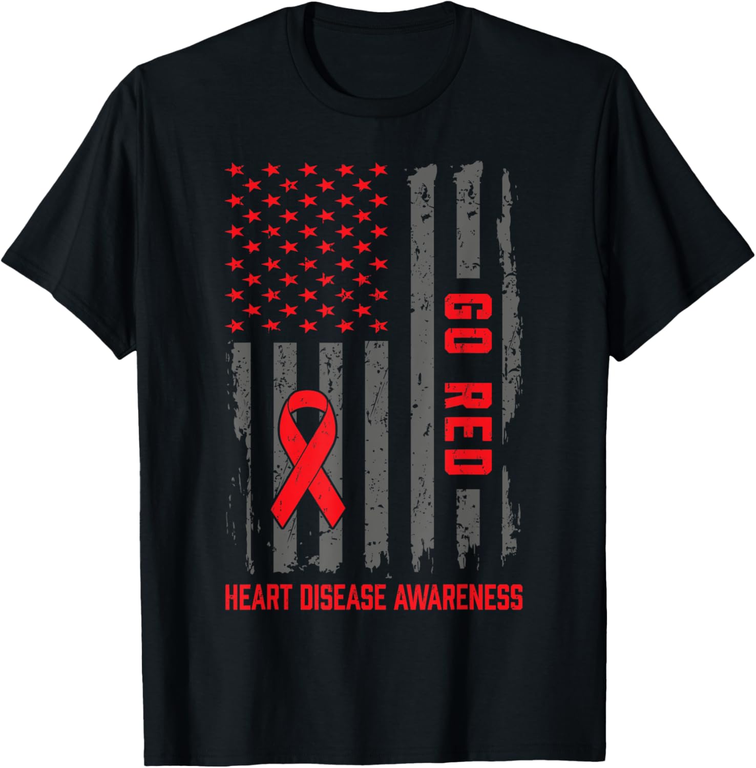 Heart Disease American Flag Go Red Heart Disease Awareness