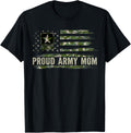 Vintage Proud Army Mom Camo American Flag Veteran Gift