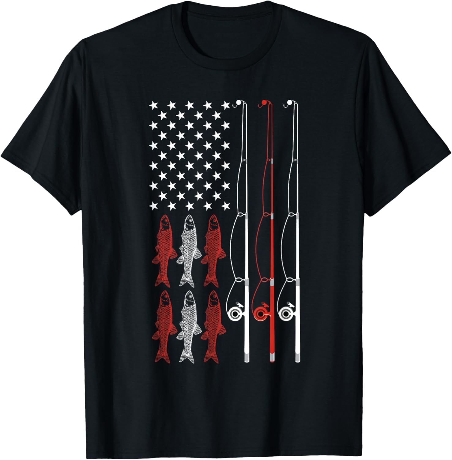 Usa Flag Fishing Shirt Dad Grandpa Retro Fishing Dad