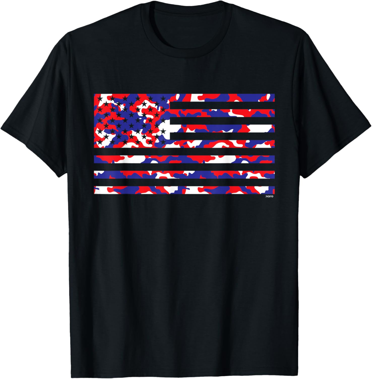Red White And Blue Camo American Flag Usa T Shirt