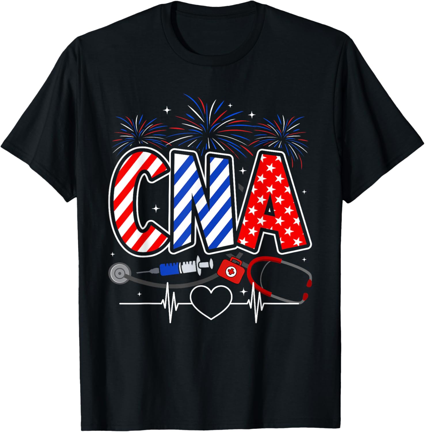 Cna 4Th Of July American Flag Patriotic Usa Stethoscope