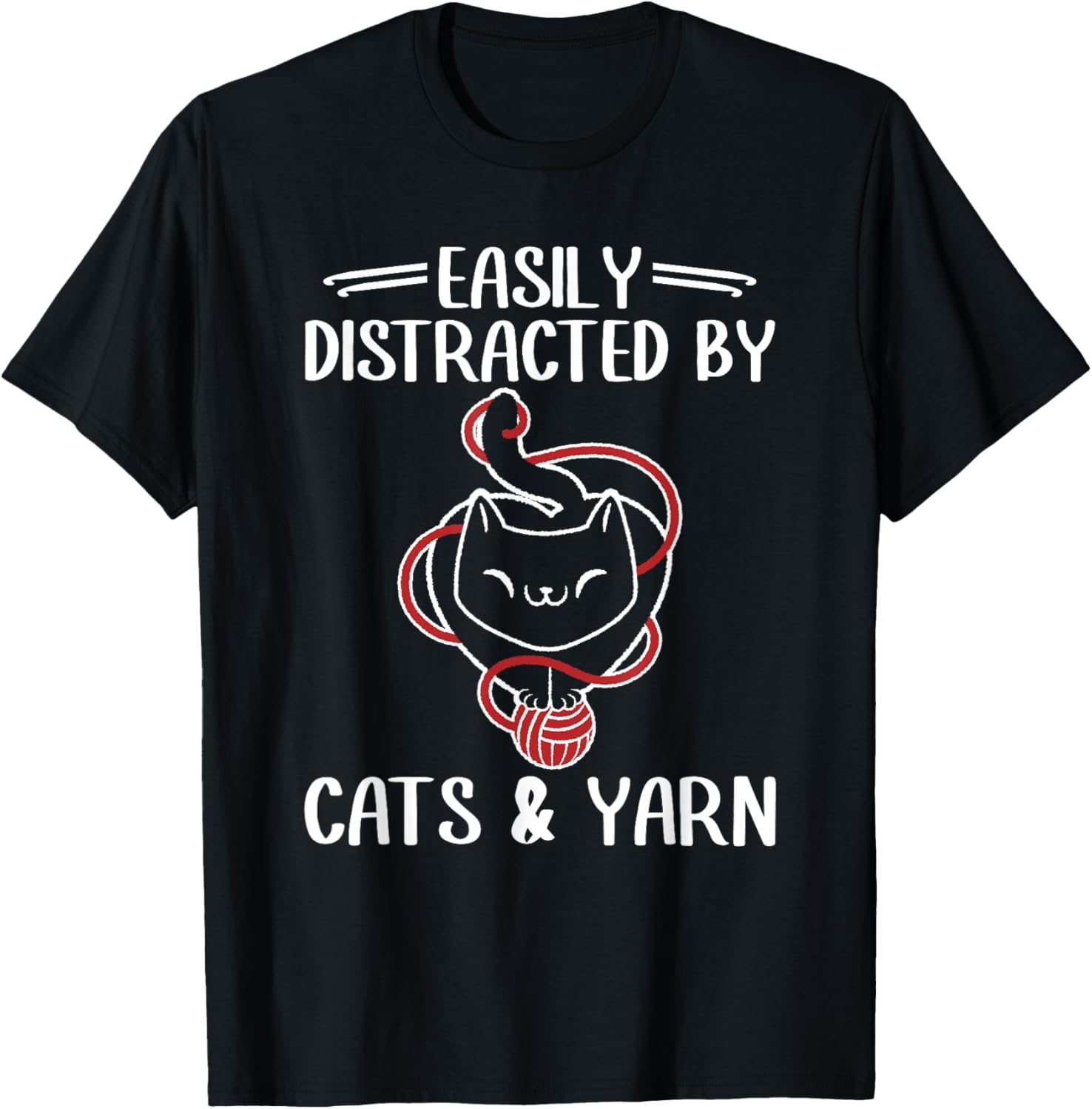 Easily Distracted By Cats & Yarn Knitting Yarn Crocheting