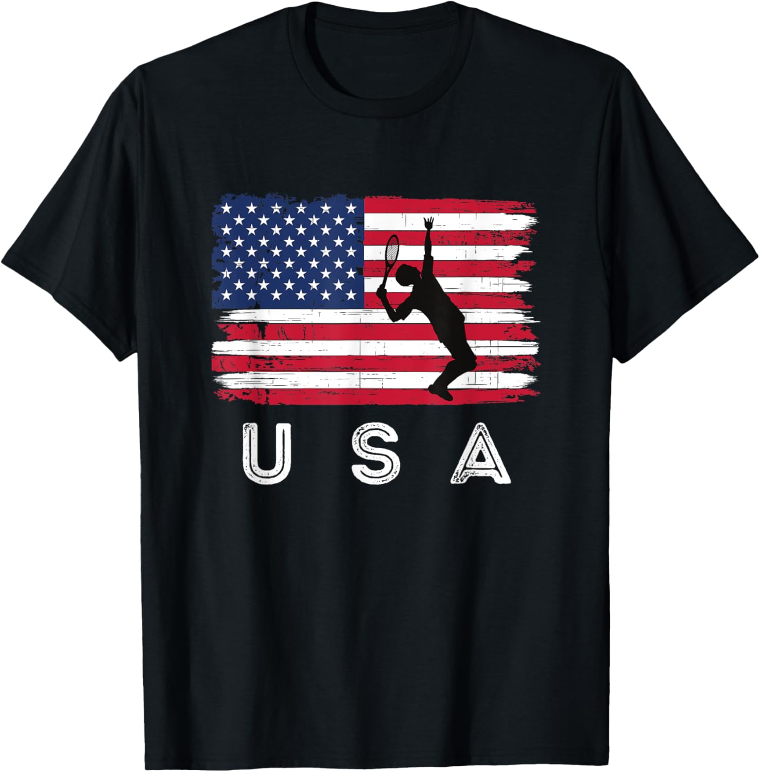 Tennis Patriotic Distressed American Flag Usa Sports