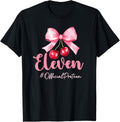 11Th Birthday Coquette Bow Cherry 11 Year Old Birthday Girl