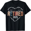 Officially Retired 2025 Heart Shirt for Women Retirement 42
