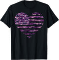 Camo American Flag Heart Camouflage Tactical Purple Military