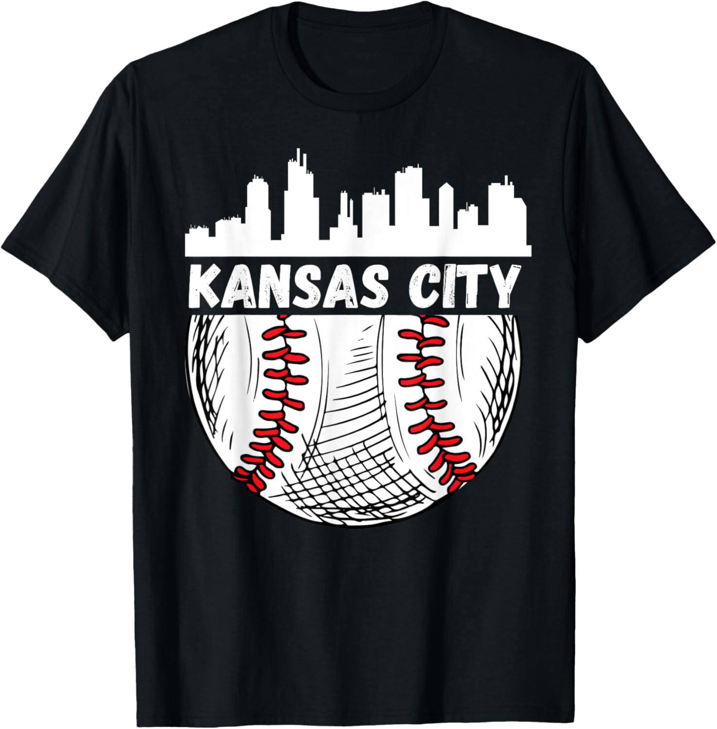 Vintage Kansas City Baseball Skyline Kansas City Baseball