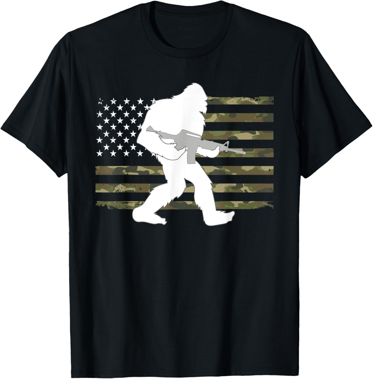 Bigfoot Gun Owner Camo Us American Flag Sasquatch Ar15 Rifle