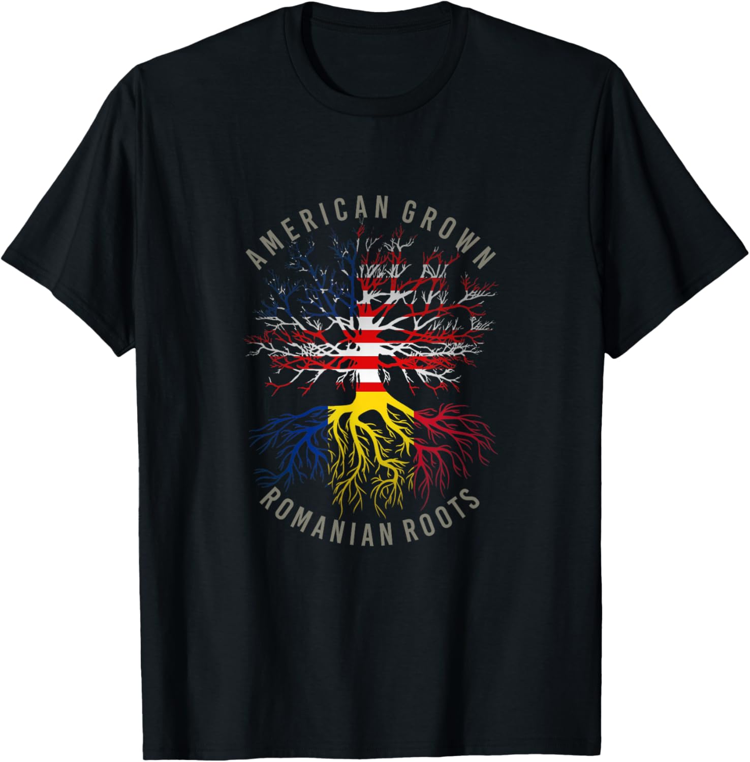American Grown Romanian Roots Usa Romania Flag Heritage Tree