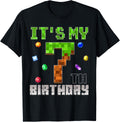 Birthday Boy Shirt It's My 7th Birthday Video Game Pixel Design 121