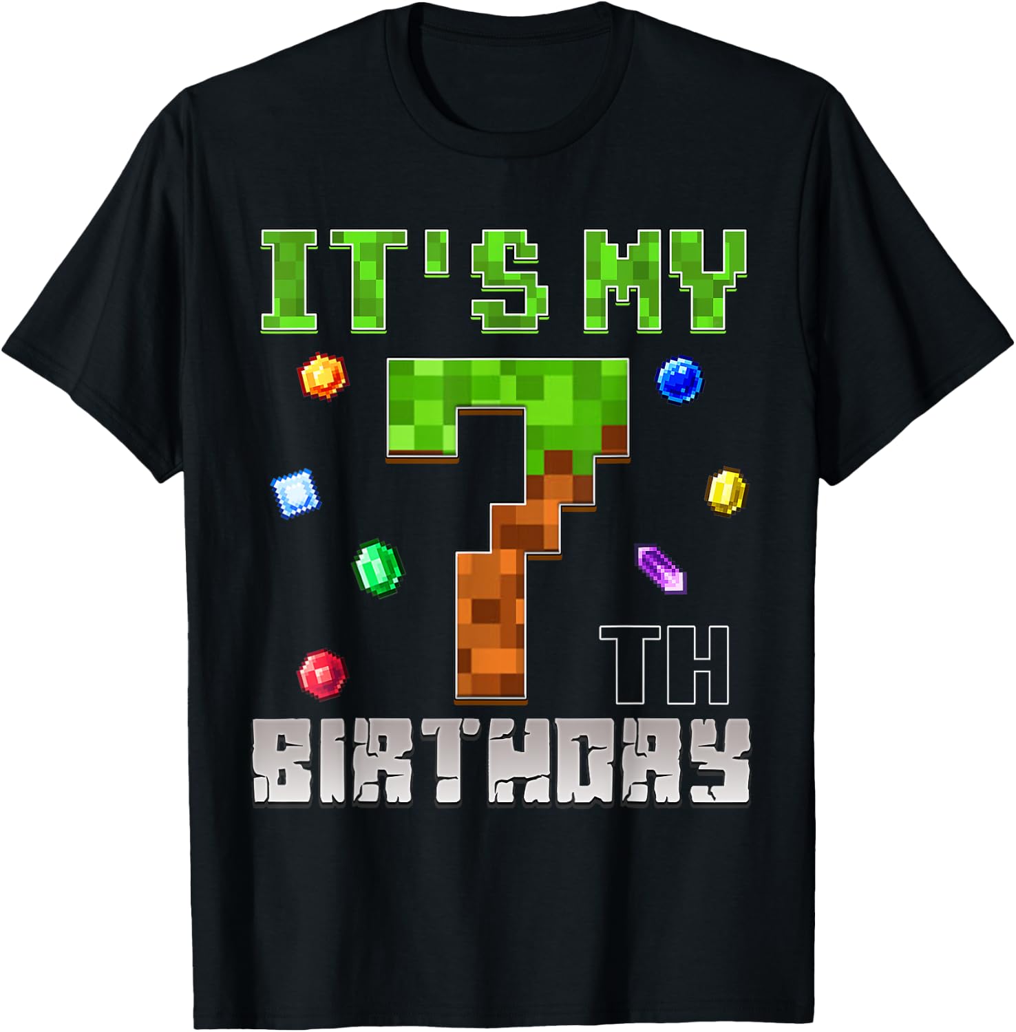 Birthday Boy Shirt It's My 7th Birthday Video Game Pixel Design 232