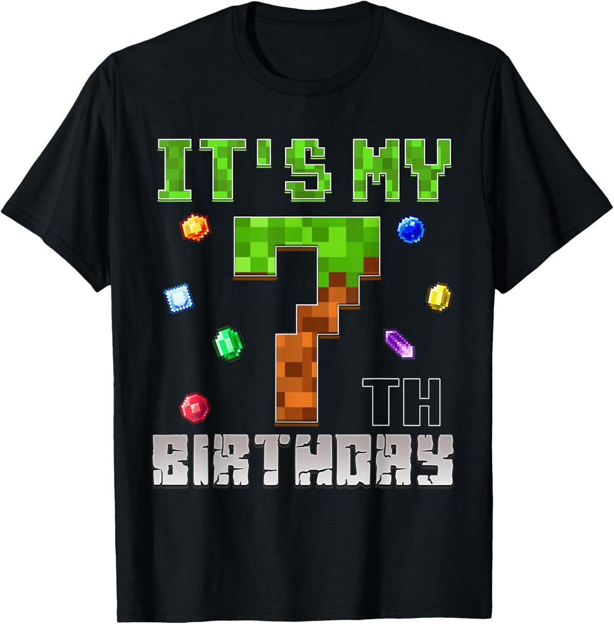Birthday Boy Shirt It's My 7th Birthday Video Game Pixel Design 242