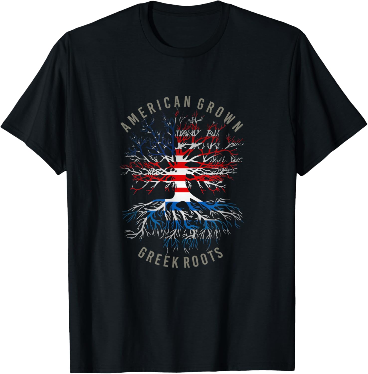 American Grown Greek Roots Usa Greece Flag Heritage Tree