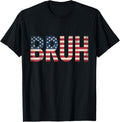 Patriotic Boys Teens Kids Men Vintage Usa American Flag Bruh