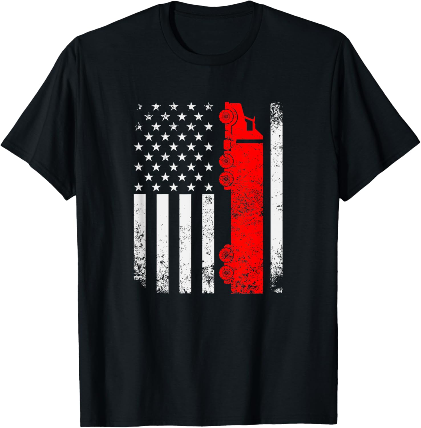 Vintage Usa Truck Driver American Flag Fathers Day Trucker