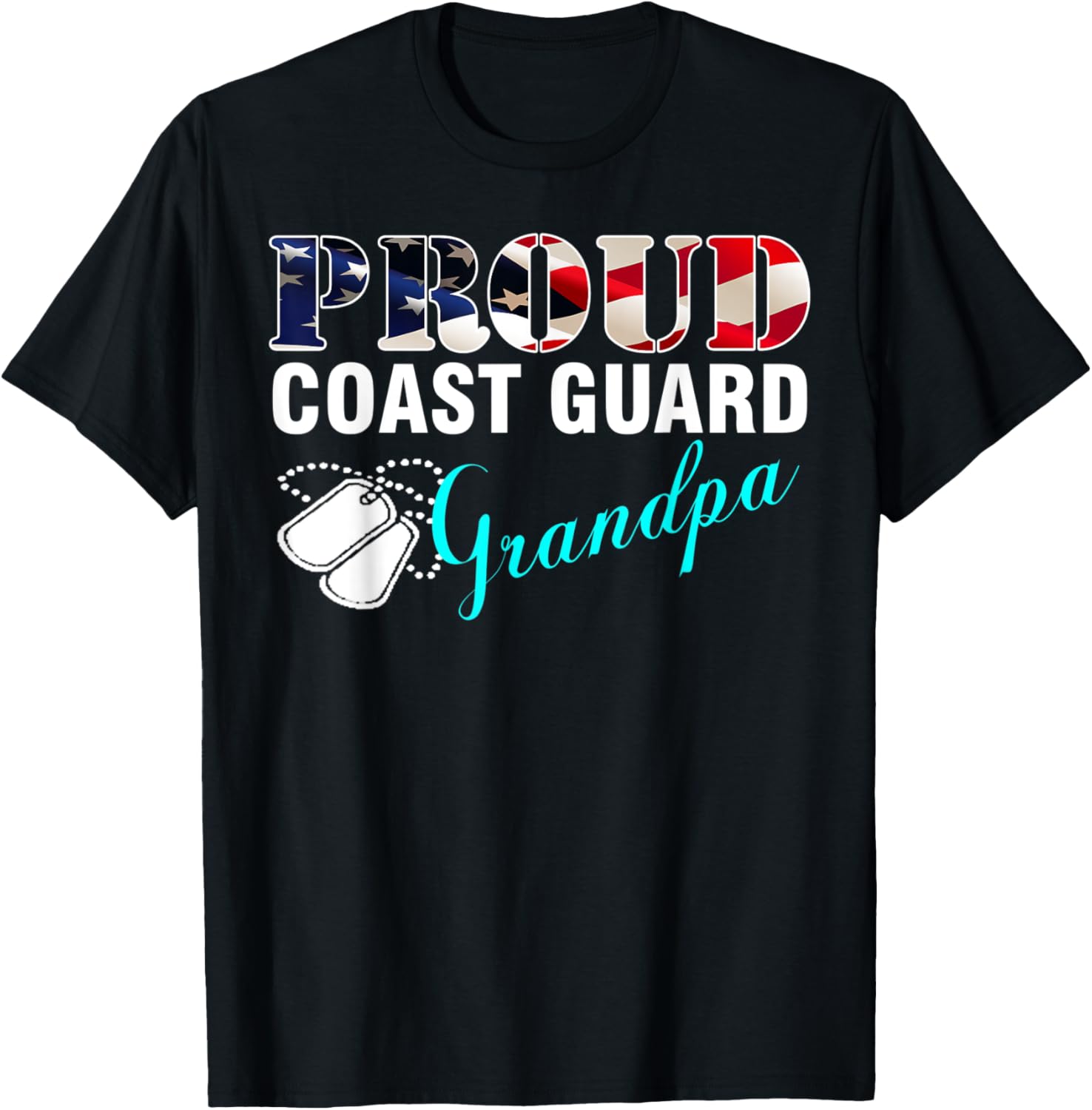 Vintage Proud Coast Guard Grandpa With American Flag Gift