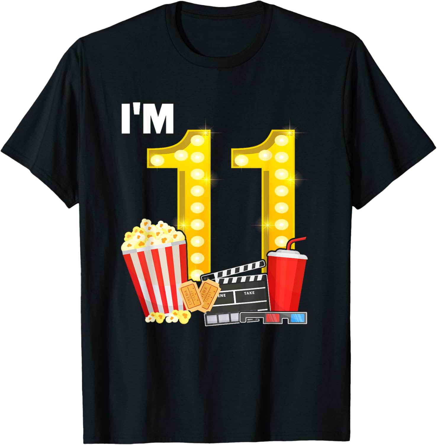 11Th Birthday Movie Night Popcorn 11 Years Old Cinema