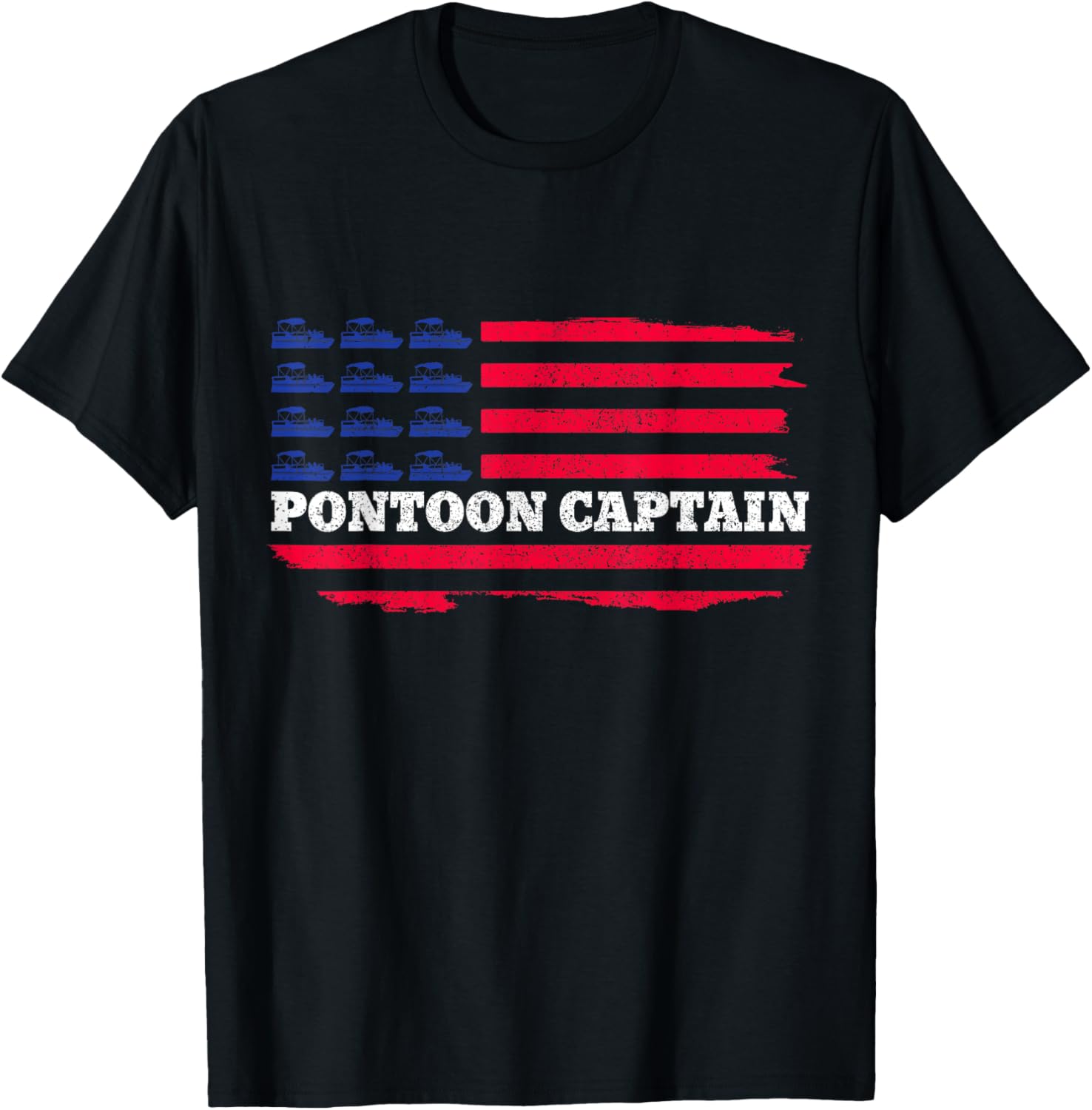 Pontoon Captain Patriotic Boat Owner American Flag Boating
