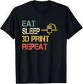 Funny Retro Eat Sleep 3D Print Repeat Geek Computer Science
