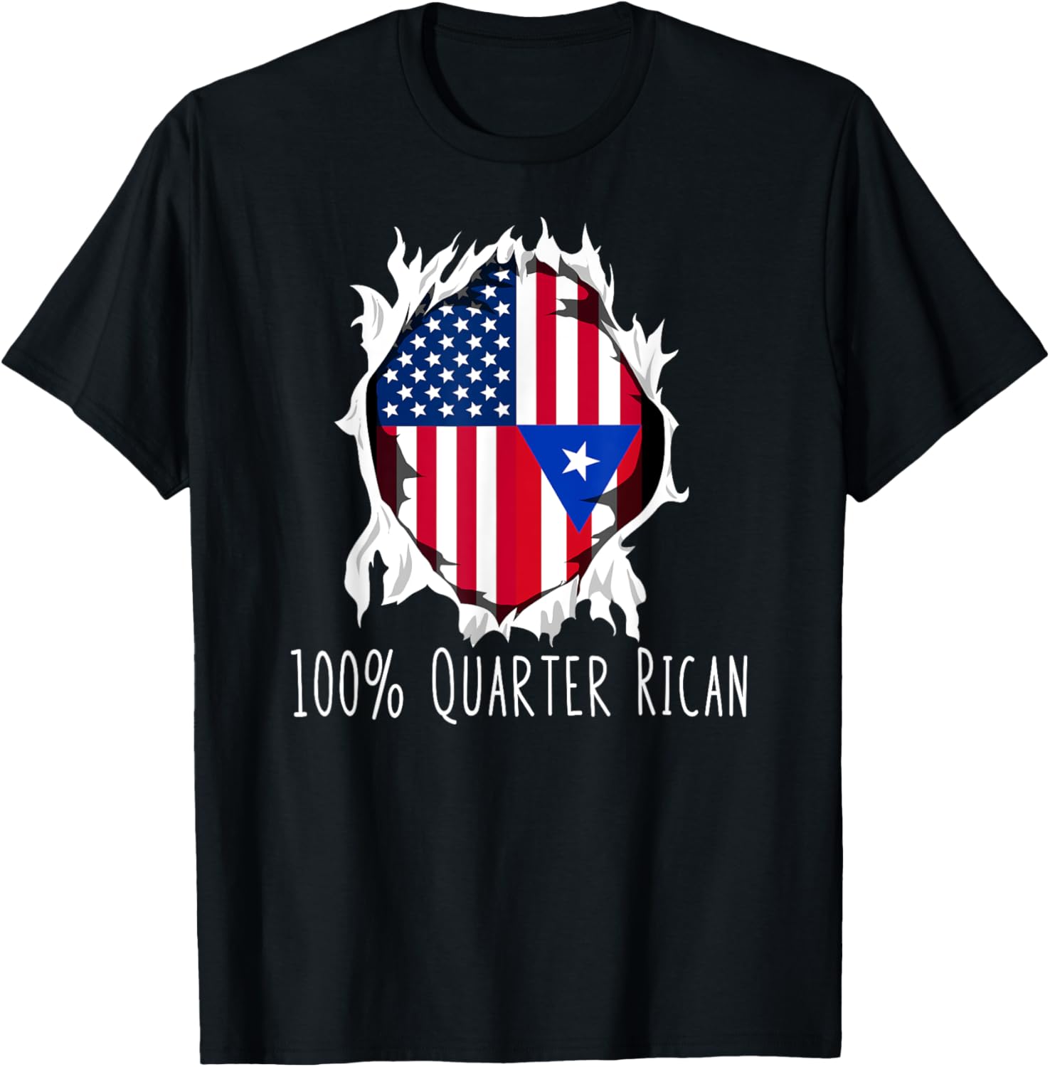 100 Quarter Rican Funny With Usa And Puerto Rico Flags