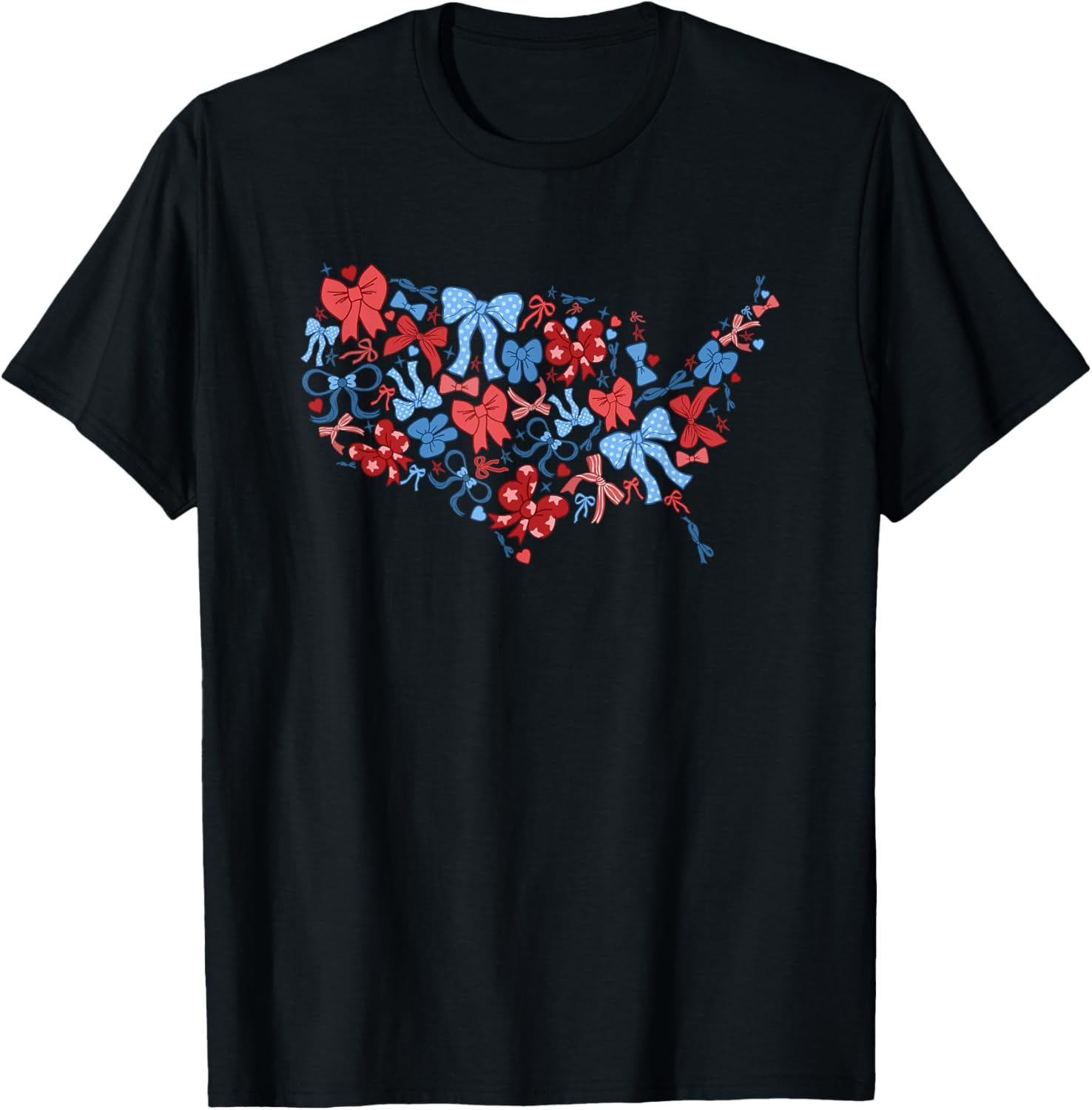 Patriotic Usa Bow Map Design Red Blue